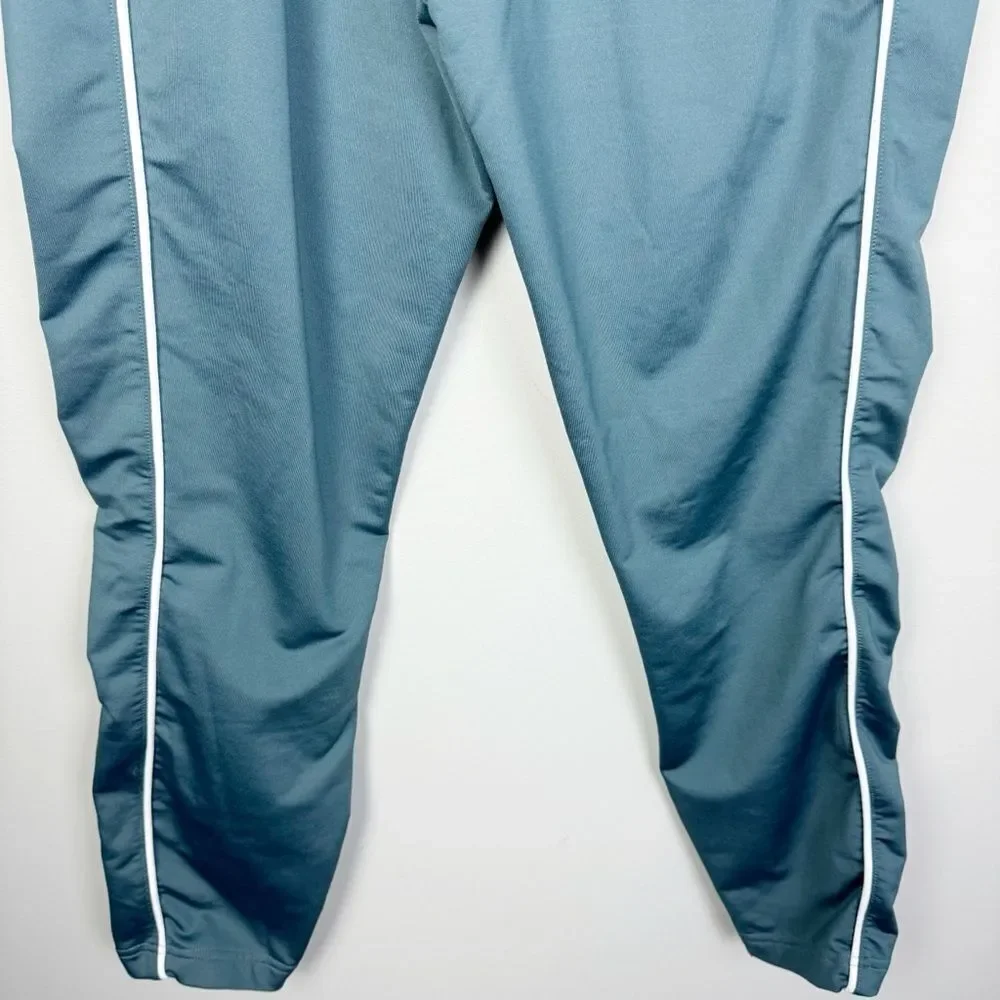 GYMSHARK | Teal Layered Drawstring Waist Track Pants with Stripe Men’s Size M